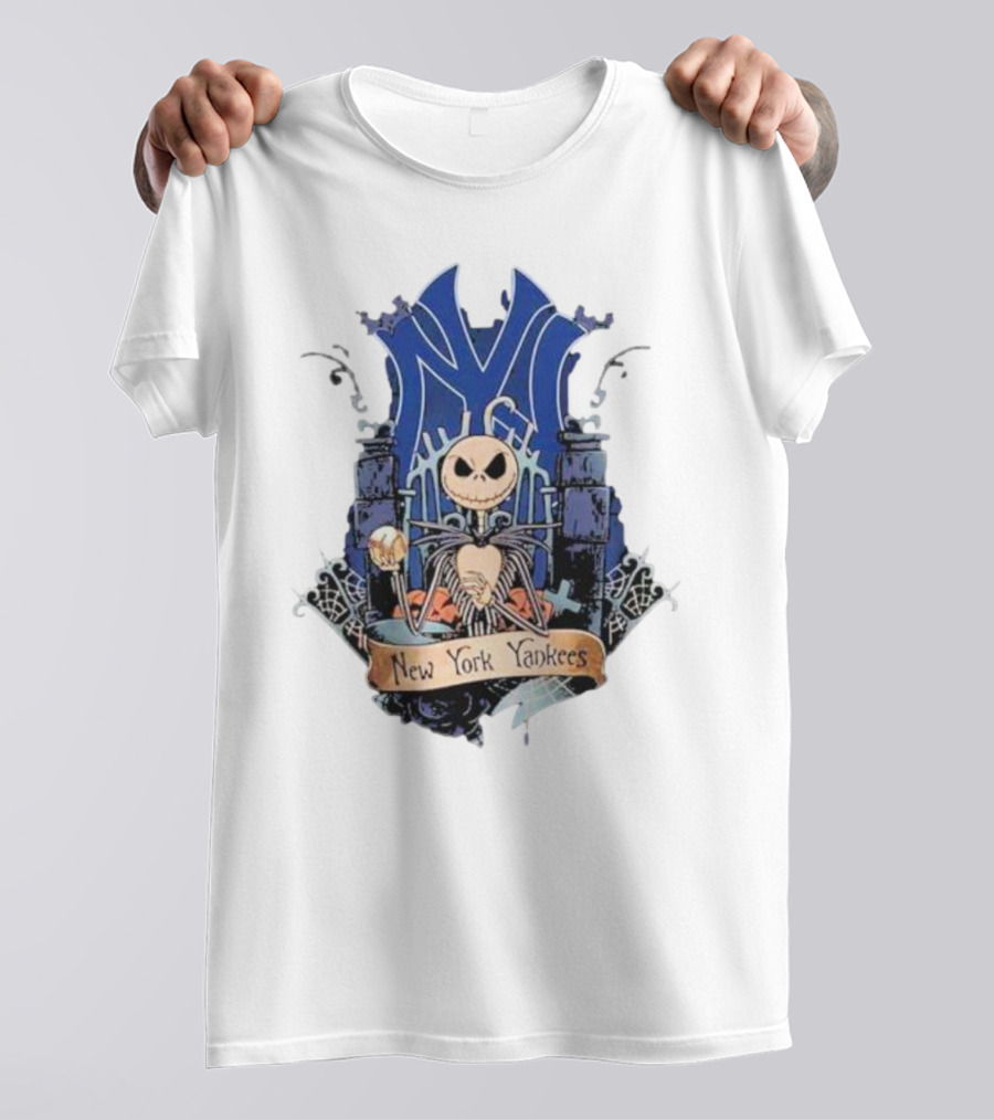 New York Yankees Jack Skellington MLB Halloween Baseball T-Shirt