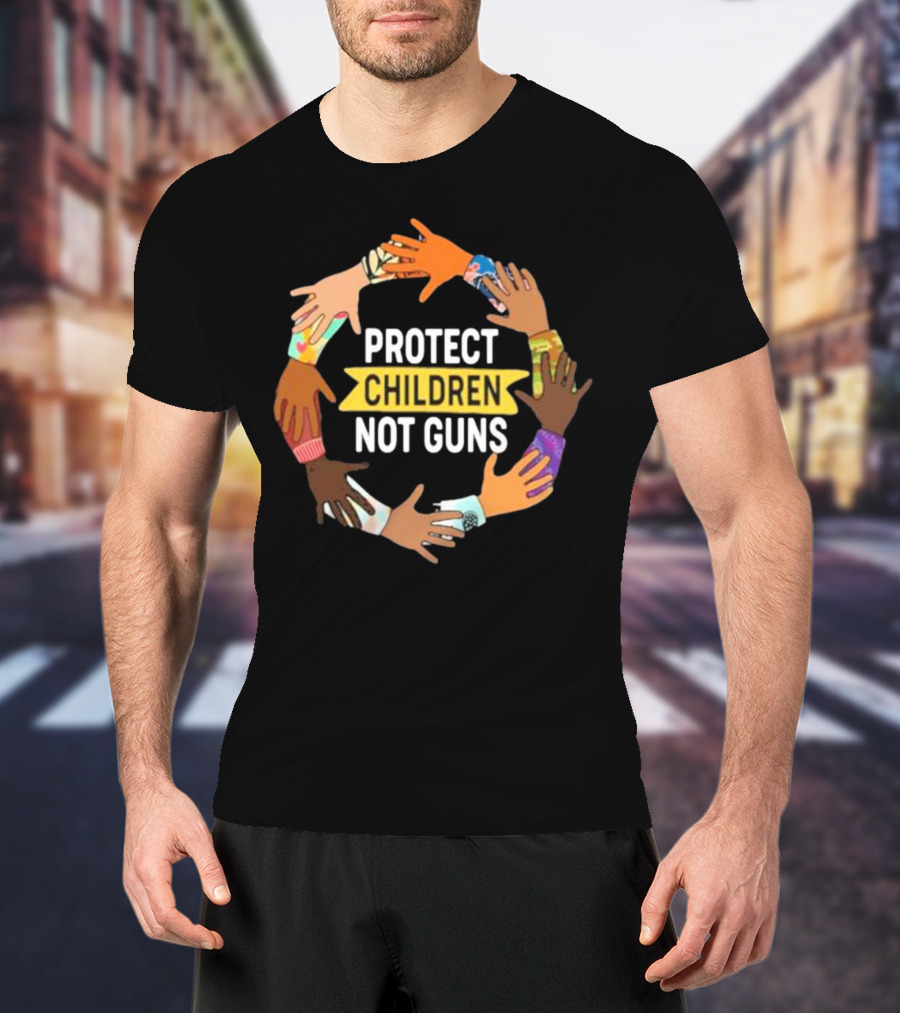 Protect Children Not Guns Diverse Hands Unity Circle T-Shirt