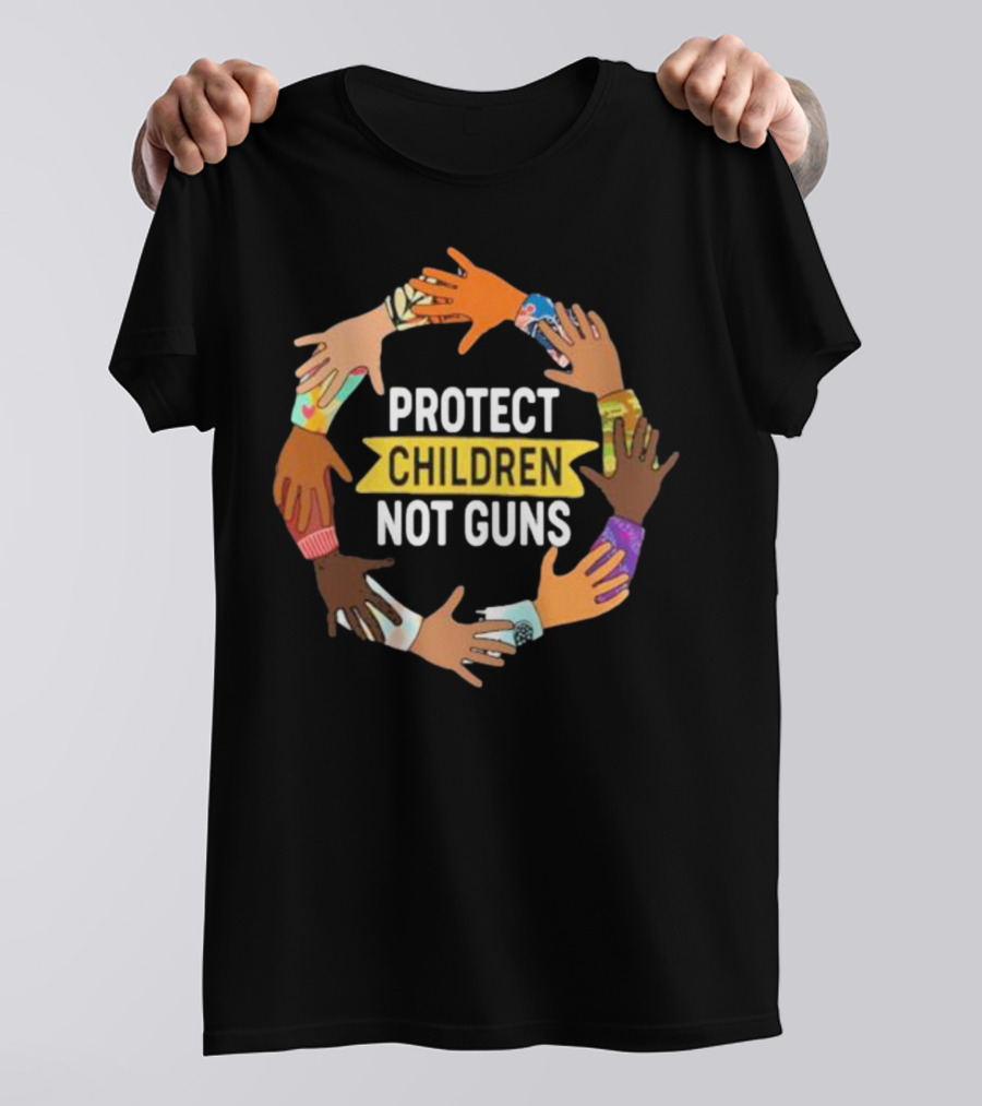 Protect Children Not Guns Diverse Hands Unity Circle T-Shirt