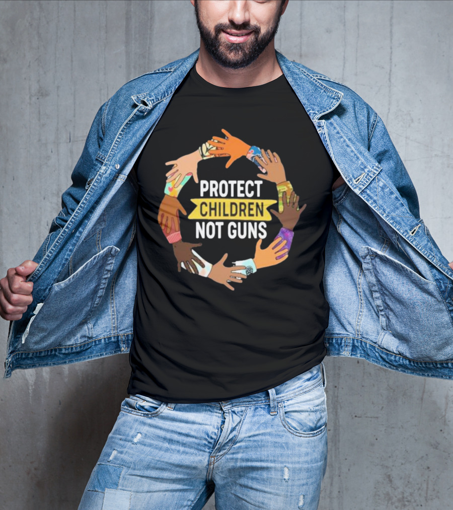 Protect Children Not Guns Diverse Hands Unity Circle T-Shirt