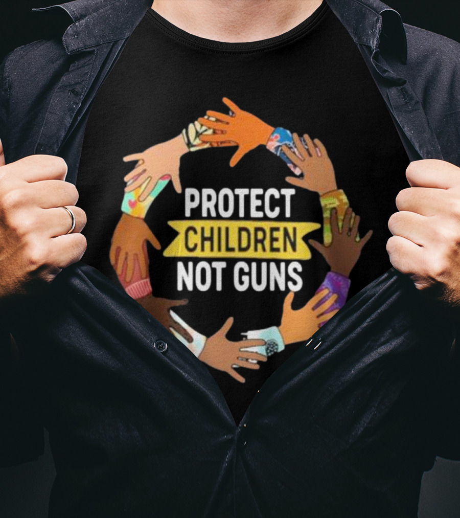 Protect Children Not Guns Diverse Hands Unity Circle T-Shirt