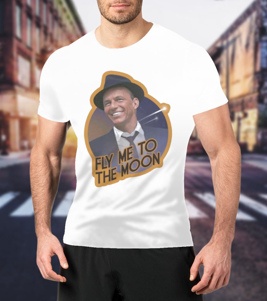 Frank Sinatra Fly Me To The Moon Vintage Iconic Singer T-Shirt