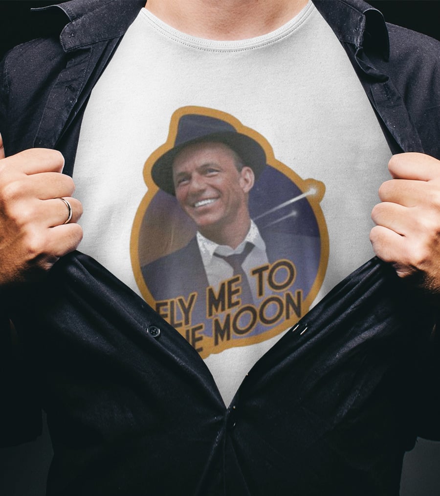 Frank Sinatra Fly Me To The Moon Vintage Iconic Singer T-Shirt