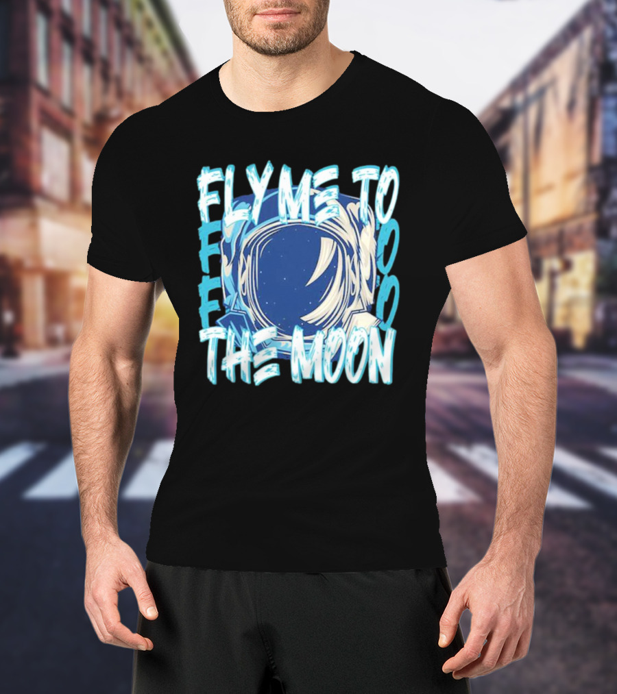 Fly Me To The Moon Astronaut Helmet Sky Stars T-Shirt