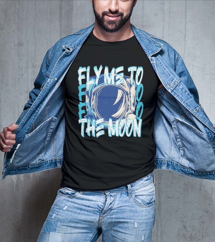 Fly Me To The Moon Astronaut Helmet Sky Stars T-Shirt