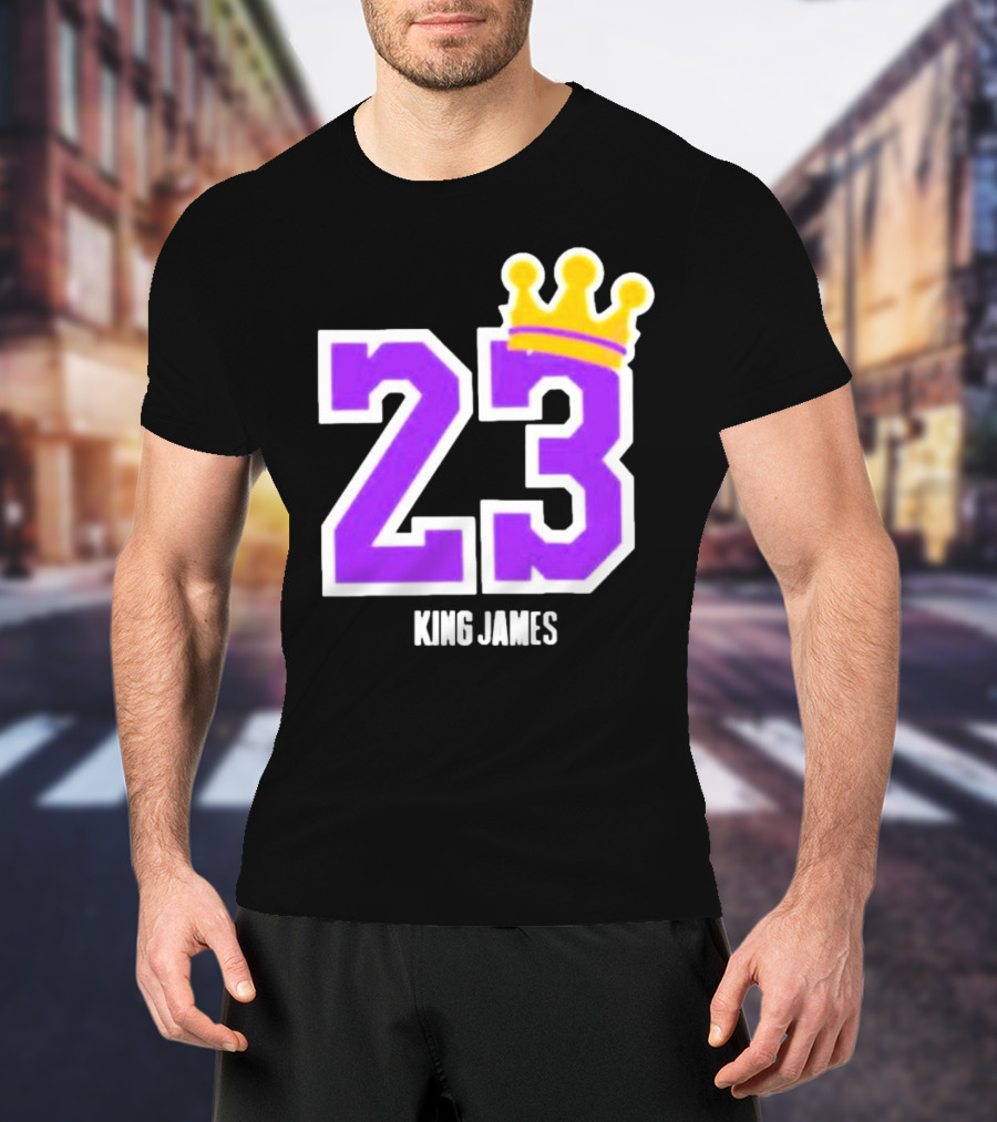 King Lebron James 23 Purple Crown La Lakers T-Shirt