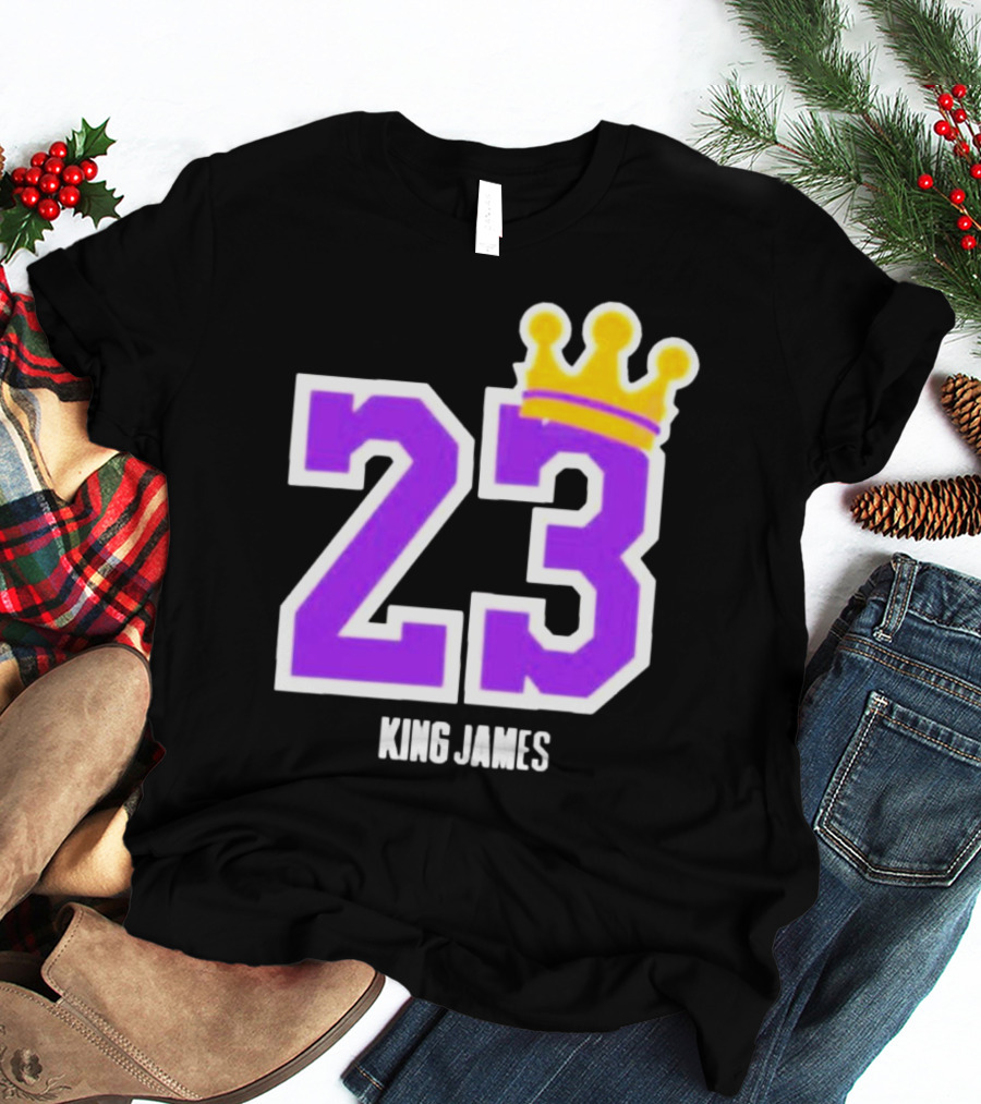 King Lebron James 23 Purple Crown La Lakers T-Shirt