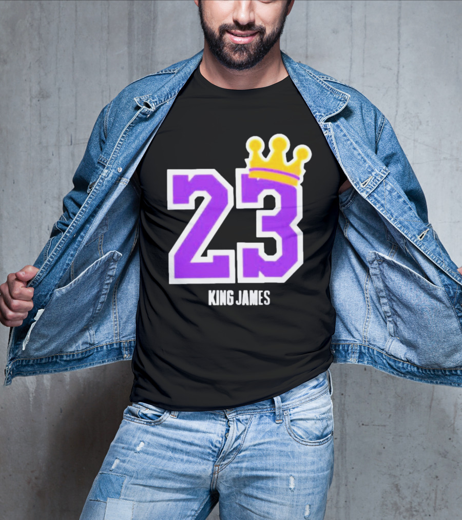King Lebron James 23 Purple Crown La Lakers T-Shirt
