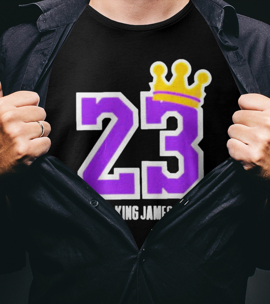 King Lebron James 23 Purple Crown La Lakers T-Shirt