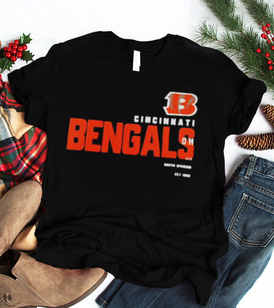 Cincinnati Bengals 13 Ohio Est 1968 Sports Team Tri-Blend T-Shirt