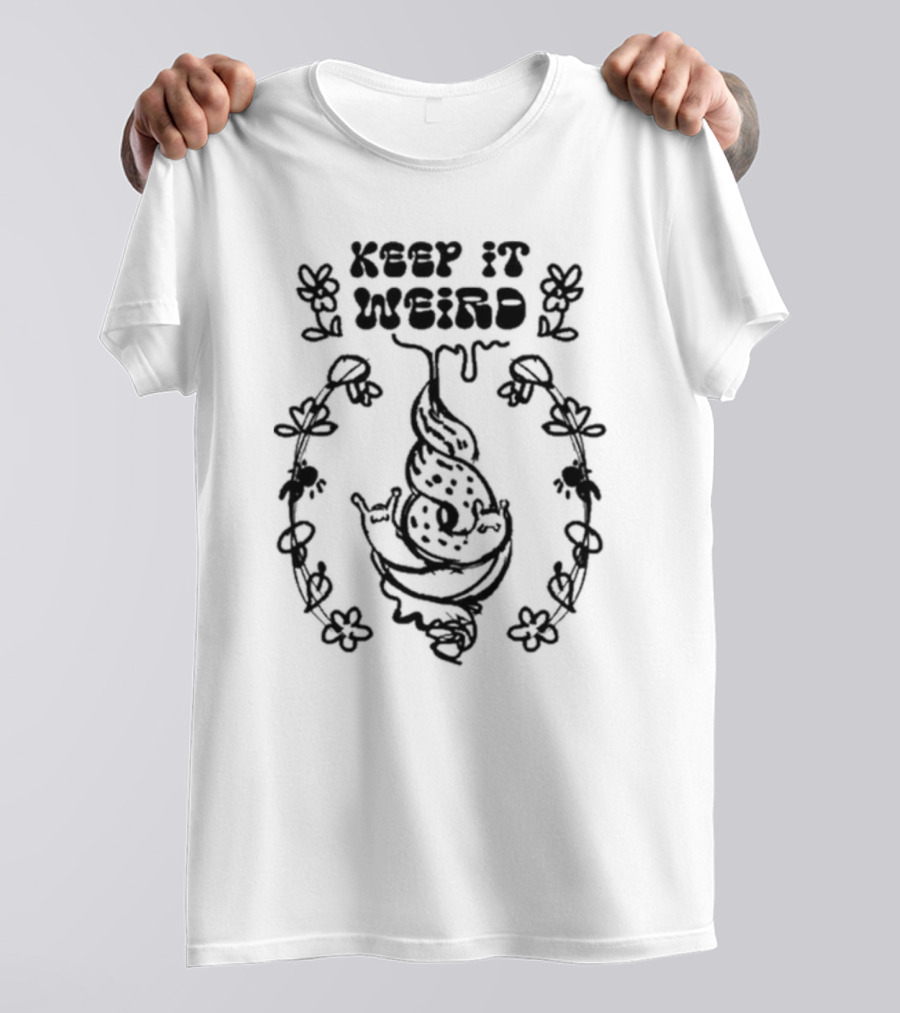 Keep It Weird Quailtea Playful Floral Swirl T-Shirt