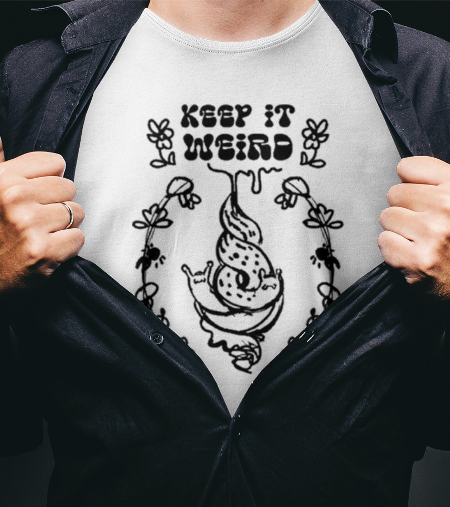 Keep It Weird Quailtea Playful Floral Swirl T-Shirt