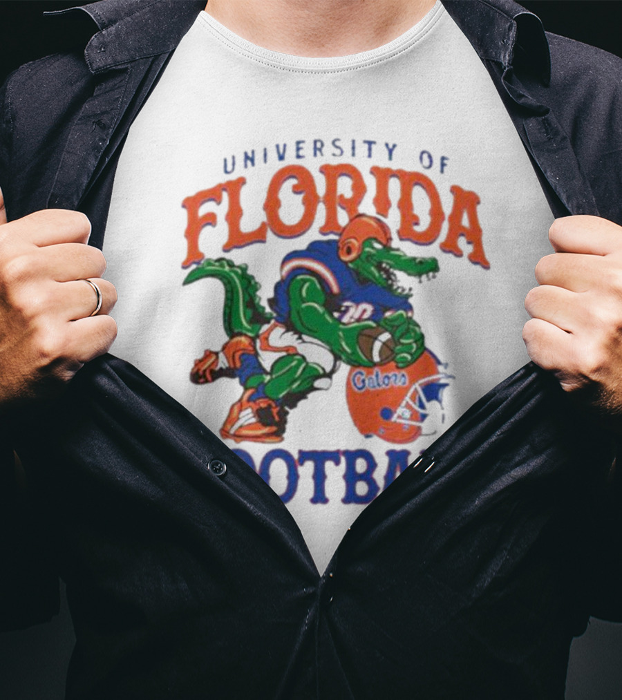 University Of Florida Gators Football Alligator Mascot And Helmet T-Shirt