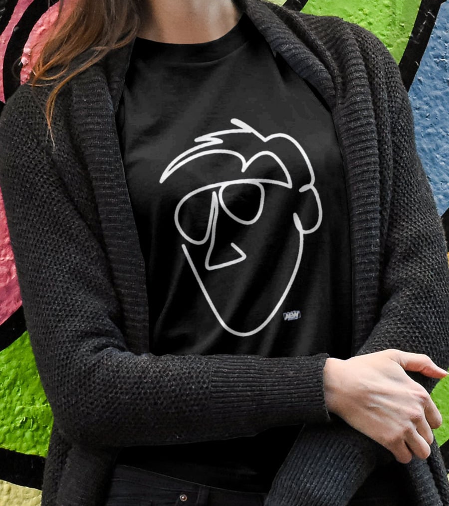 Cassidy One Line Art Abstract Face Glasses T-Shirt