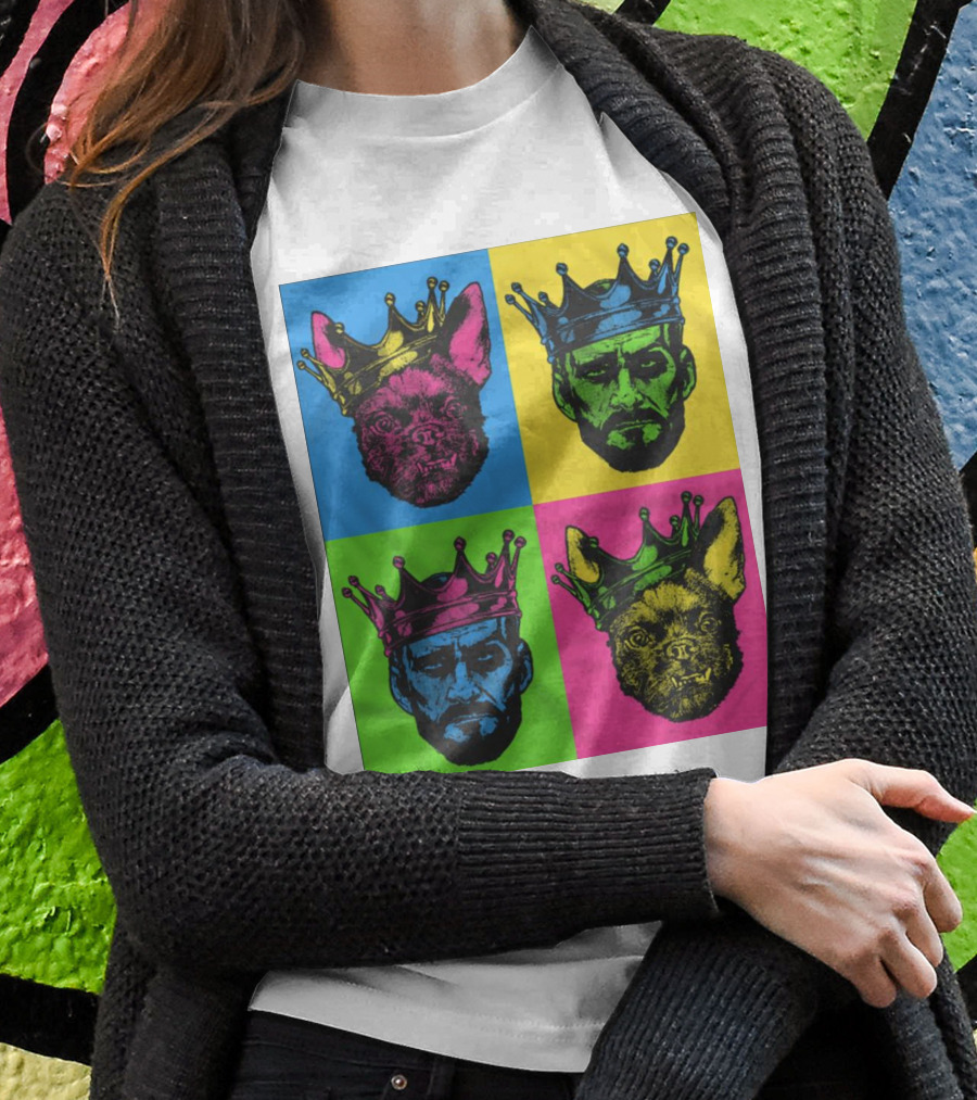 CM Punk King Pop Art Warhol Style Quad Crowned Faces T-Shirt