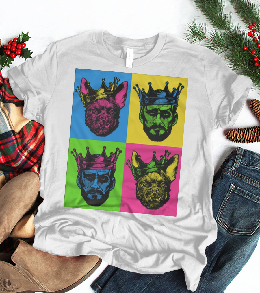 CM Punk King Pop Art Warhol Style Quad Crowned Faces T-Shirt