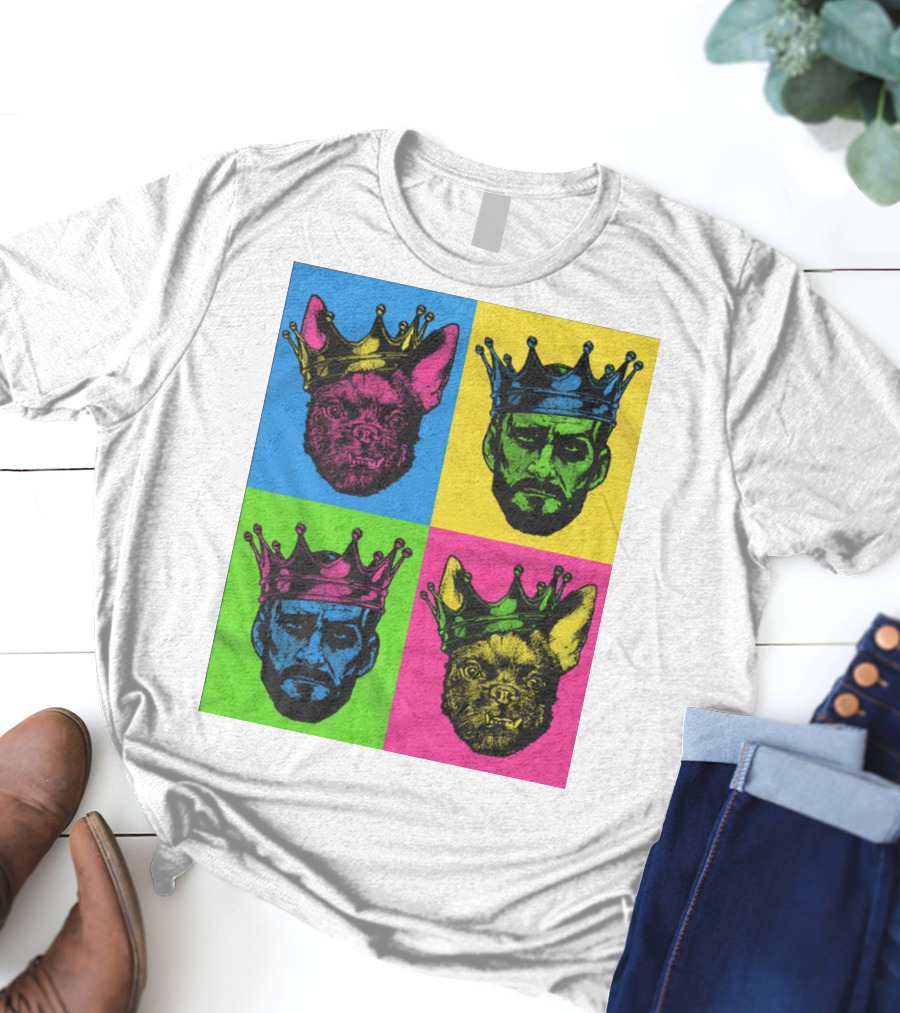 CM Punk King Pop Art Warhol Style Quad Crowned Faces T-Shirt