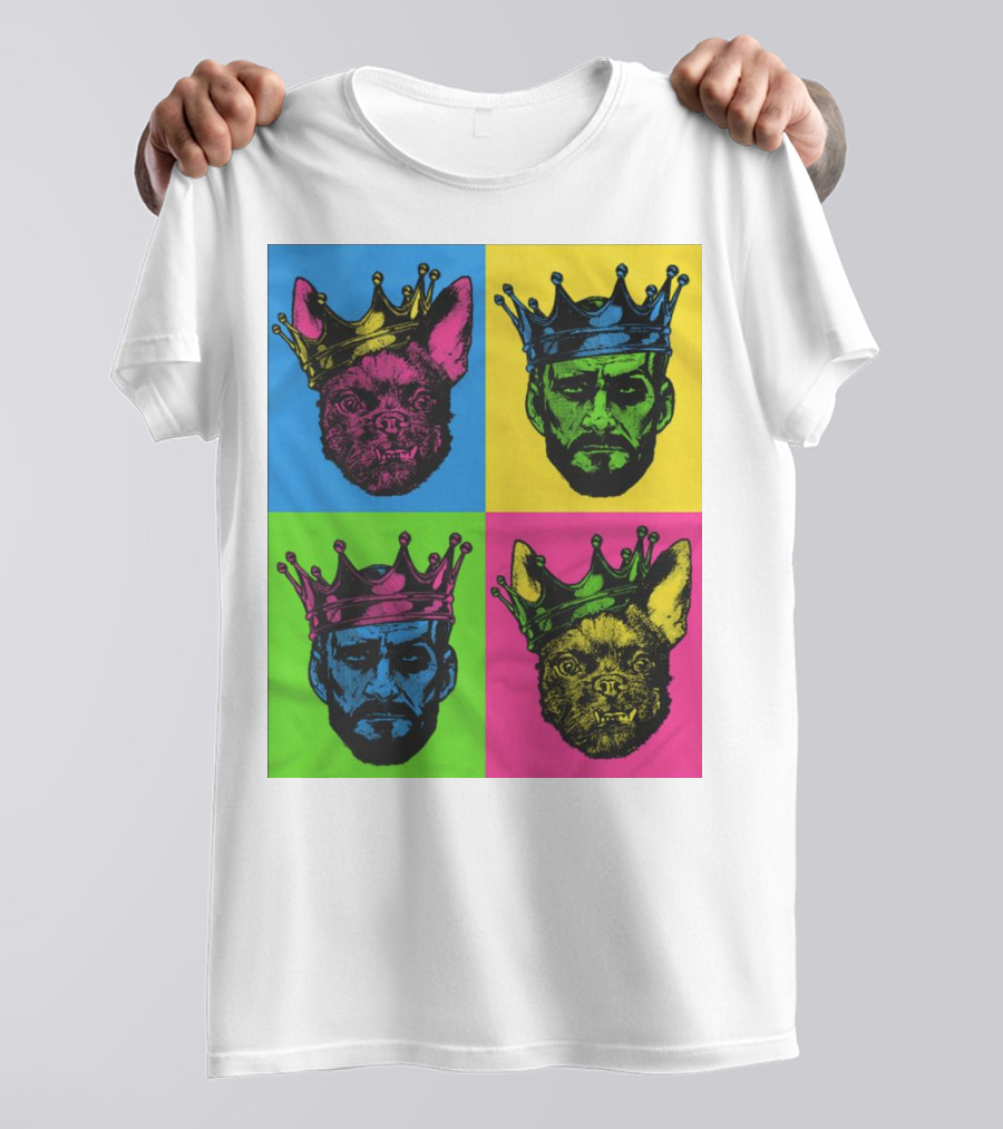 CM Punk King Pop Art Warhol Style Quad Crowned Faces T-Shirt