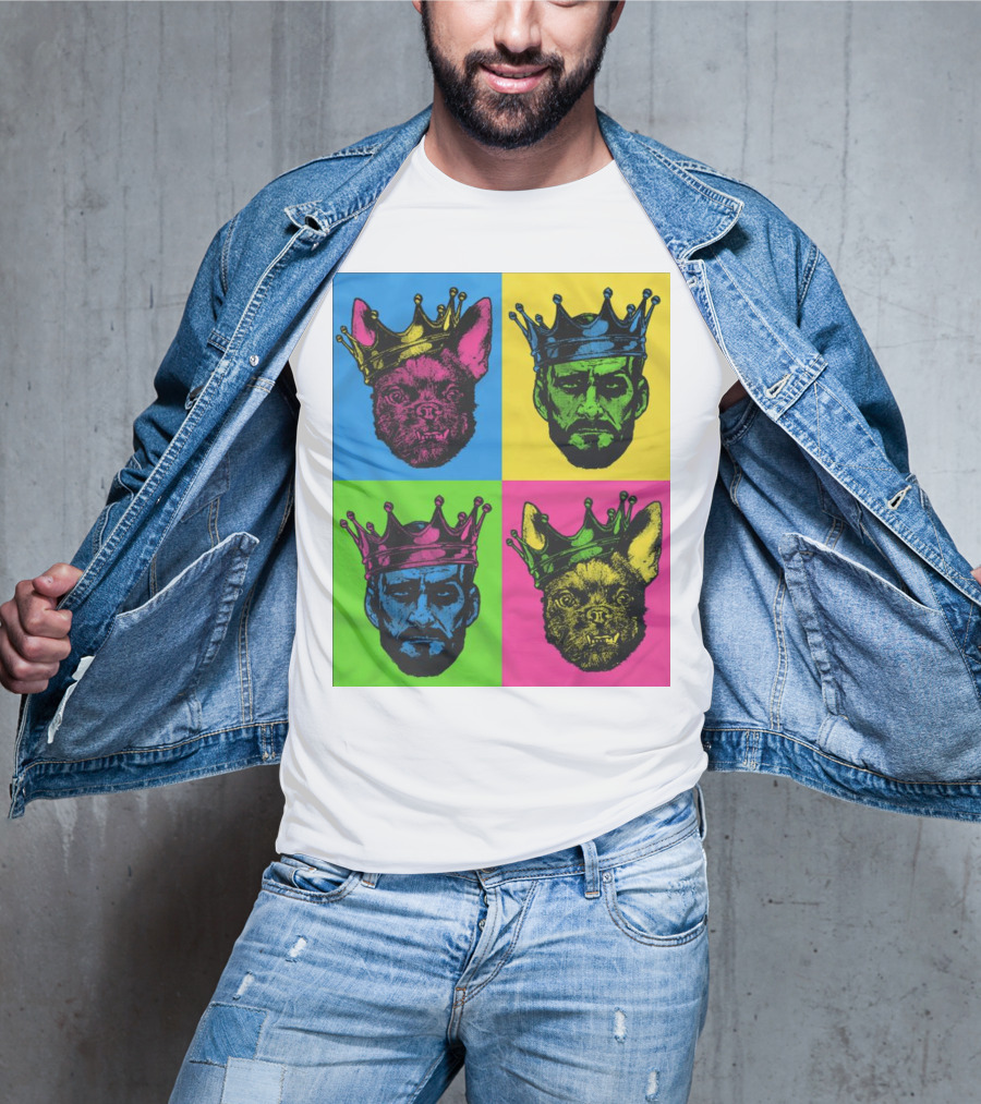 CM Punk King Pop Art Warhol Style Quad Crowned Faces T-Shirt