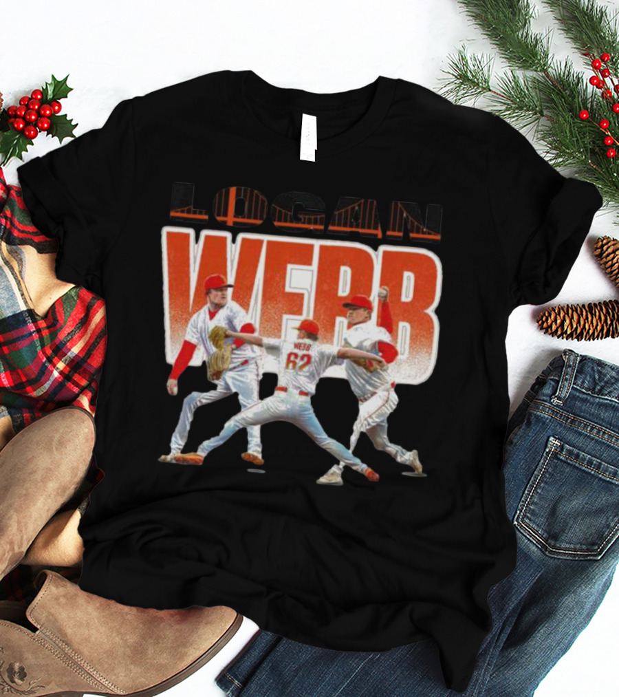 Logan Webb San Francisco Giants Pitching Action T-Shirt