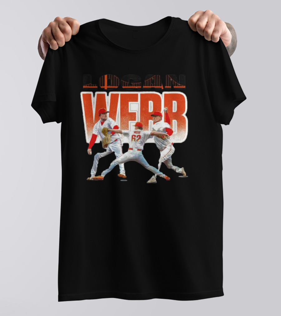 Logan Webb San Francisco Giants Pitching Action T-Shirt