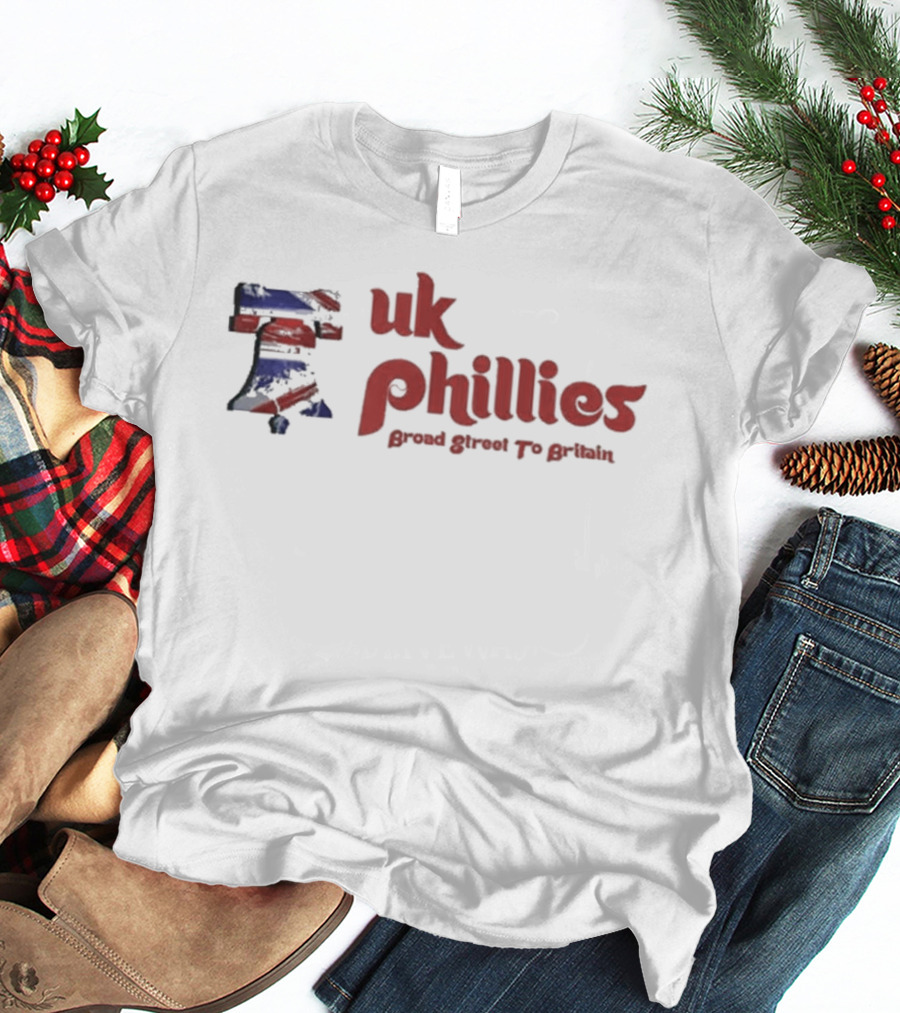 Uk Phillies Broad Street To Britain Union Jack Liberty Bell T-Shirt