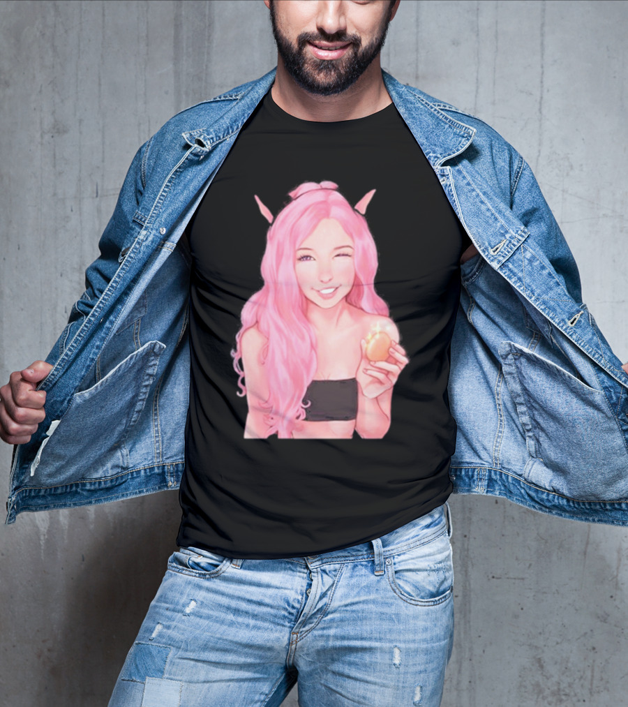 Belle Delphine Pink Hair Winking Holding Golden Egg Fantasy T-Shirt