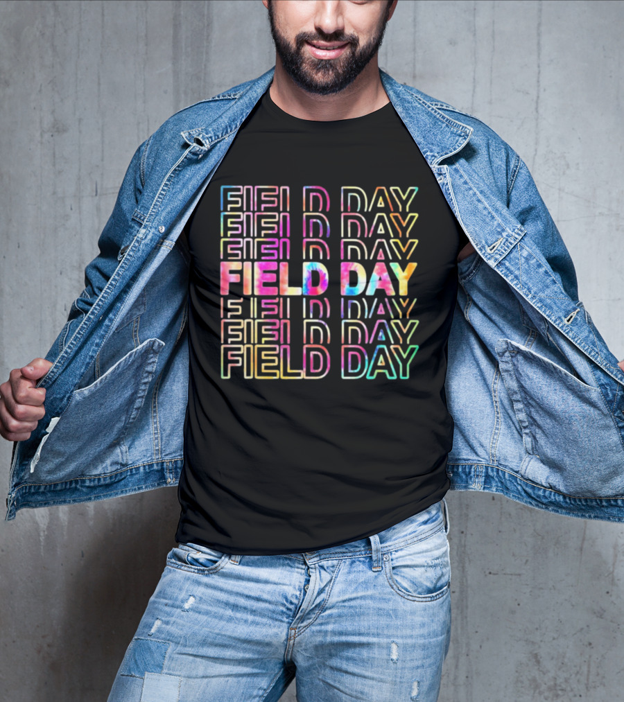 Field Day Colorful Tie Dye Text T-Shirt