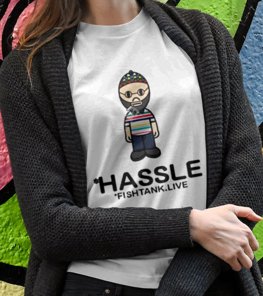 Hassle Fish Tank Live Figure With Colorful Hat And Striped T-Shirt