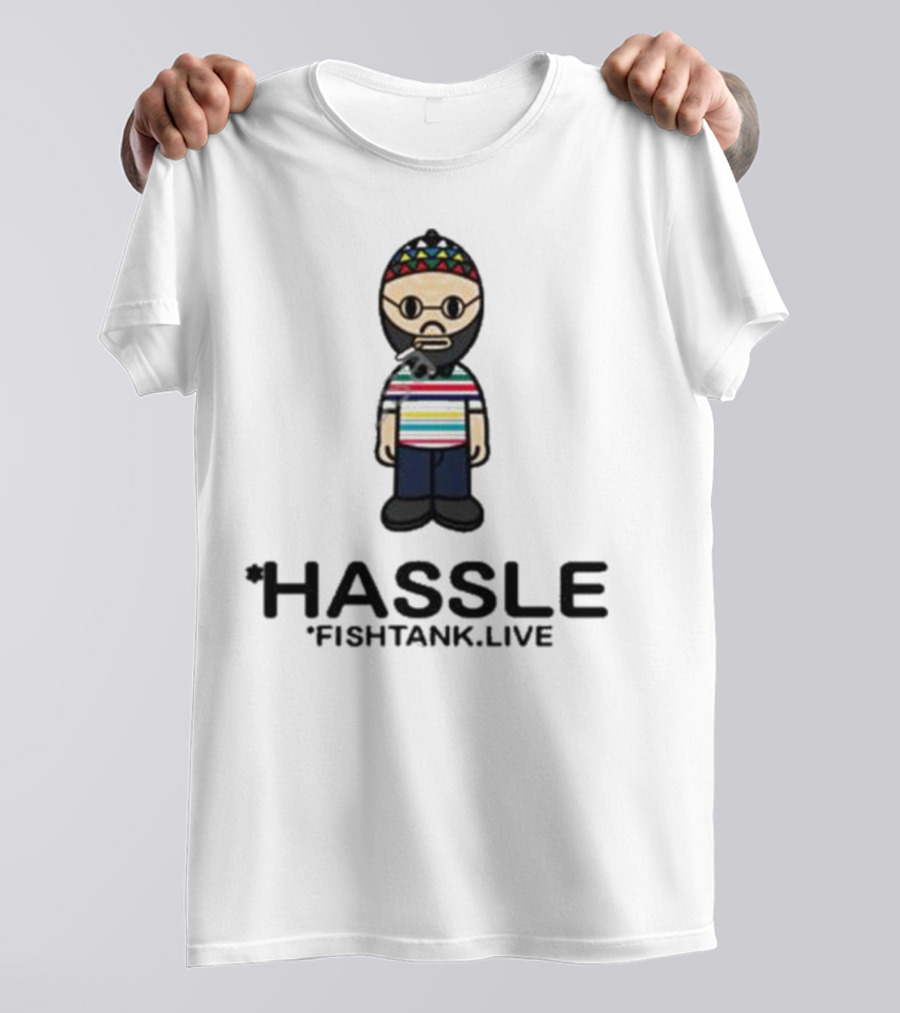 Hassle Fish Tank Live Figure With Colorful Hat And Striped T-Shirt