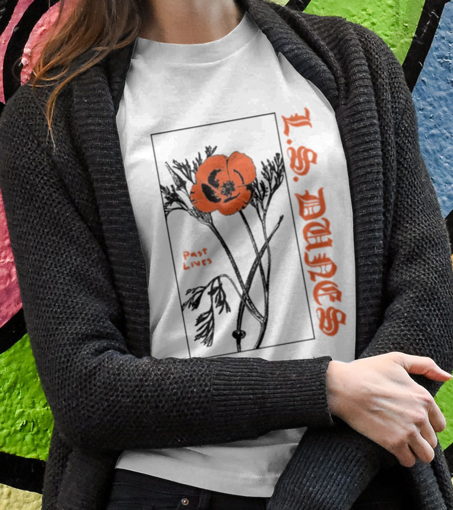 L.S. Dunes Past Lives Orange Flower T-Shirt