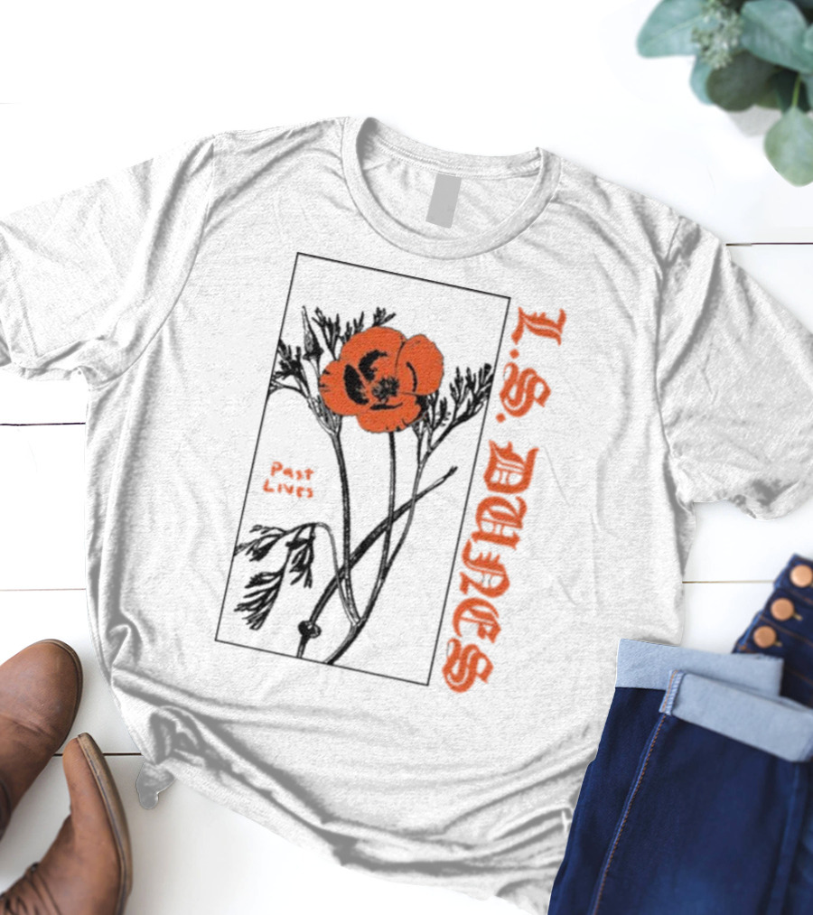 L.S. Dunes Past Lives Orange Flower T-Shirt
