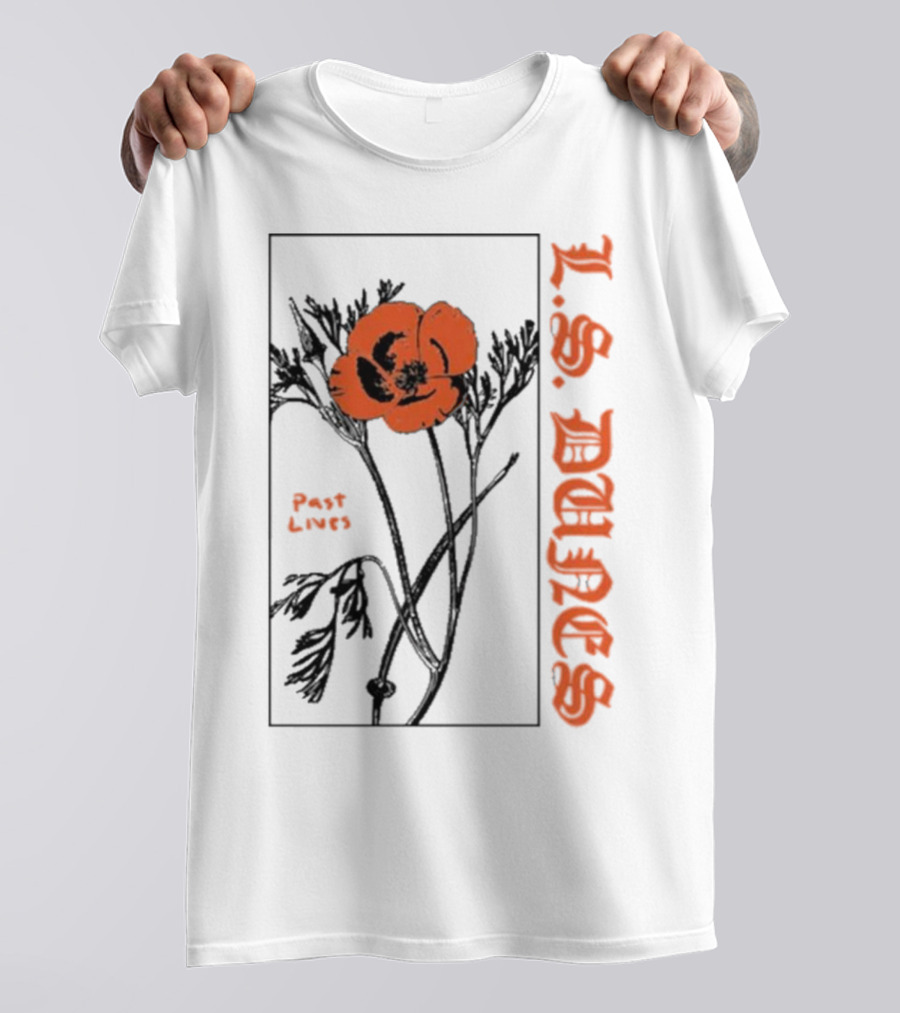 L.S. Dunes Past Lives Orange Flower T-Shirt