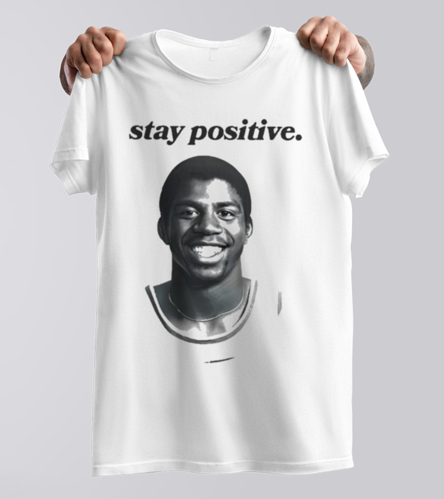 Magic Johnson Stay Positive Retro Basketball T-Shirt