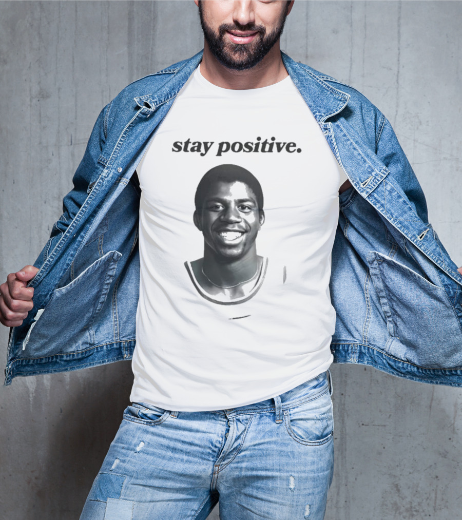 Magic Johnson Stay Positive Retro Basketball T-Shirt