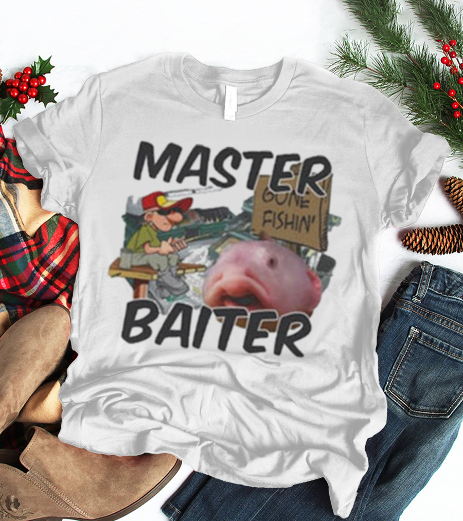 Master Baiter Gone Fishin' Fisherman With Big Fish T-Shirt