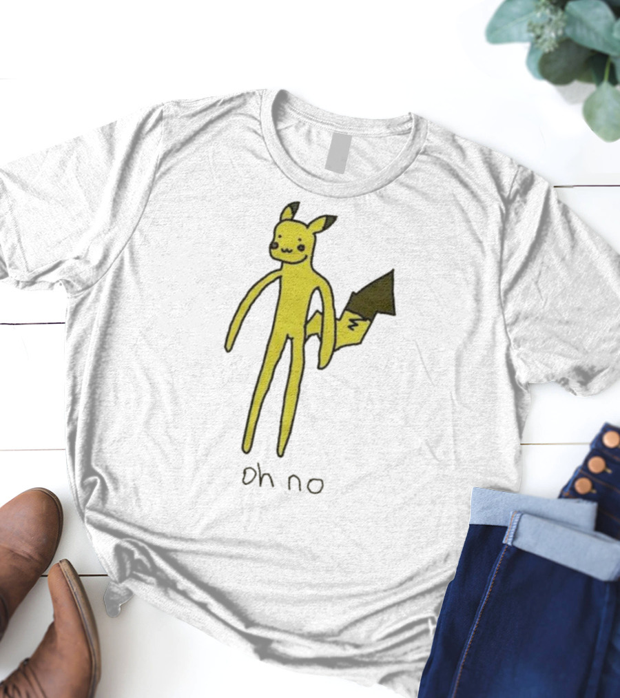 Pikachu Oh No Meme Long Limbed Yellow Character T-Shirt
