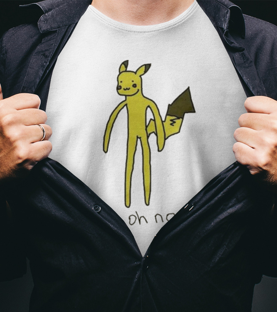 Pikachu Oh No Meme Long Limbed Yellow Character T-Shirt