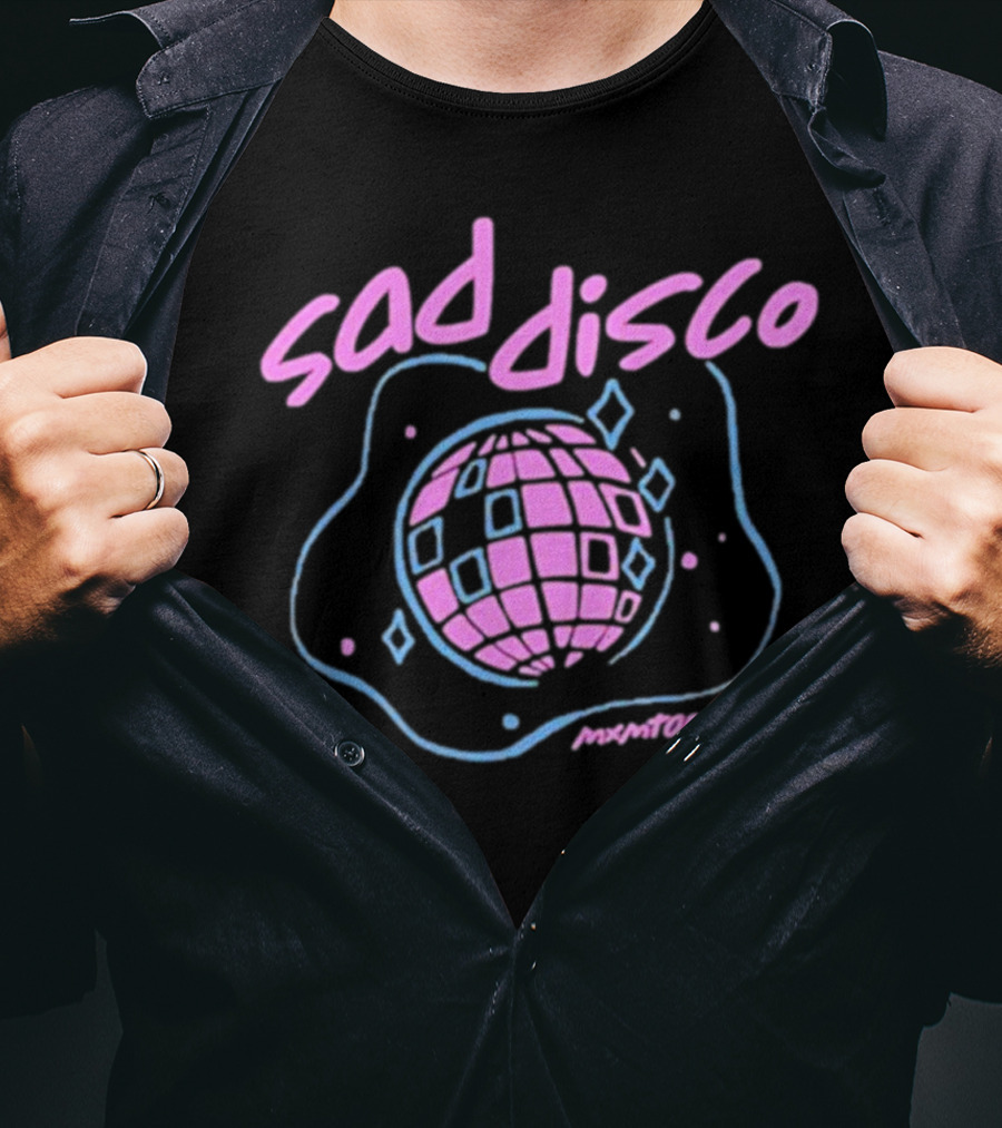 Sad Disco Mxmtoon Pastel Pink Blue Retro Aesthetic Disco Ball T-Shirt