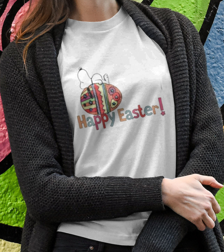 Snoopy Sleeping On Easter Egg Happy Easter T-Shirt