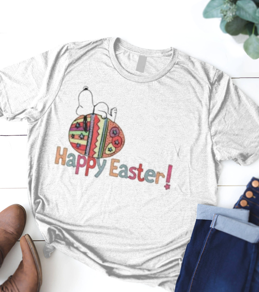 Snoopy Sleeping On Easter Egg Happy Easter T-Shirt