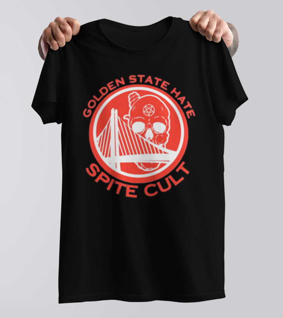 Golden State Hate Spite Cult Skull Bridge T-Shirt