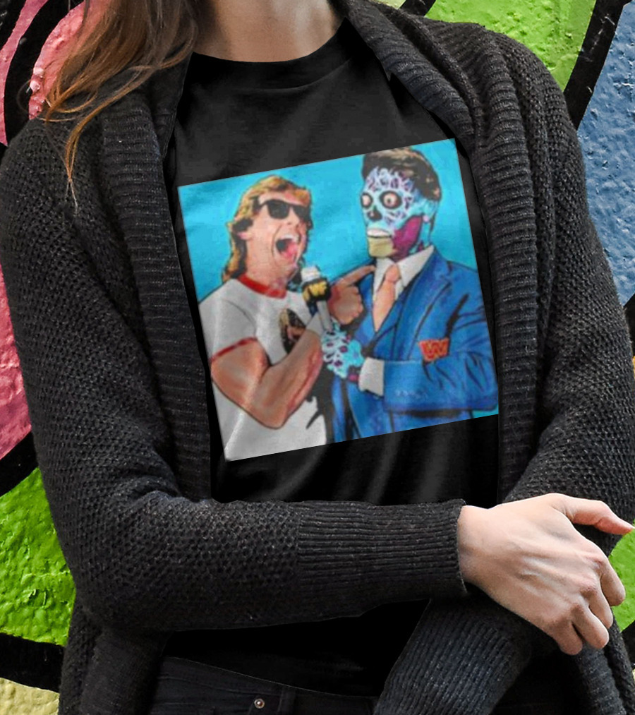 SquaredCircle They Live Wrestling Parody Comic T-Shirt