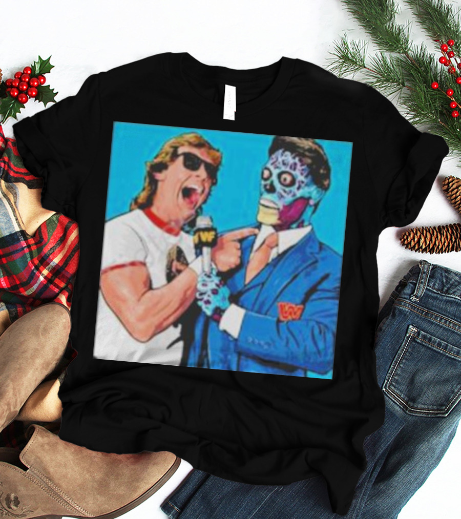 SquaredCircle They Live Wrestling Parody Comic T-Shirt