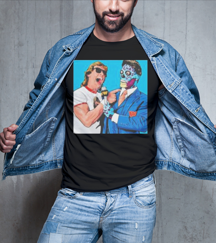 SquaredCircle They Live Wrestling Parody Comic T-Shirt