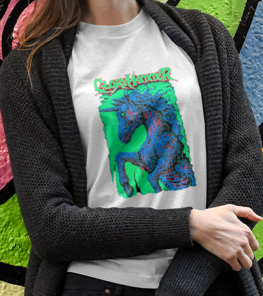 Gloryhammer Glowing Zombie Unicorn T-Shirt