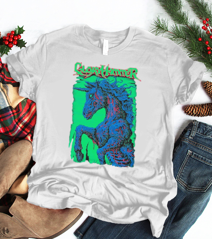 Gloryhammer Glowing Zombie Unicorn T-Shirt