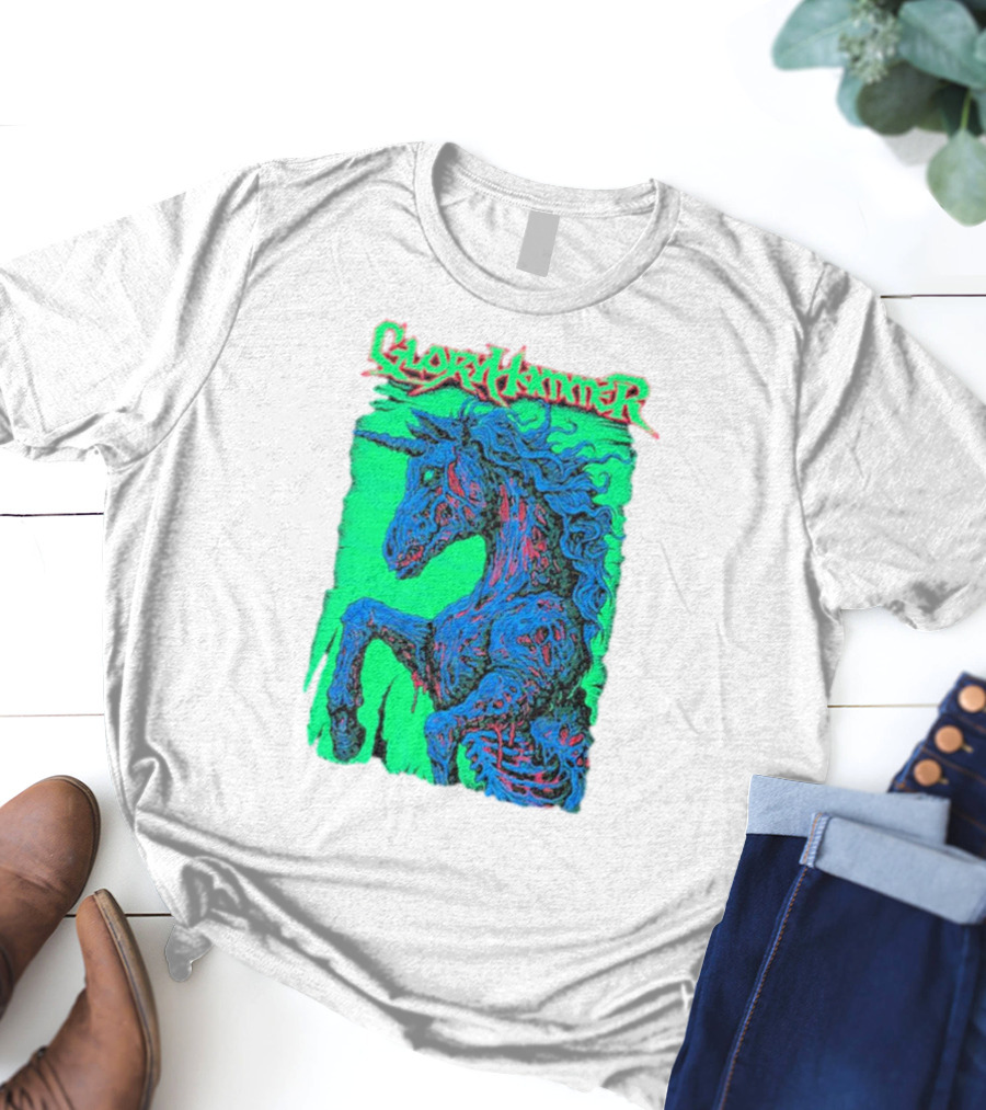Gloryhammer Glowing Zombie Unicorn T-Shirt