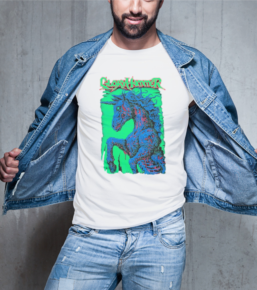 Gloryhammer Glowing Zombie Unicorn T-Shirt