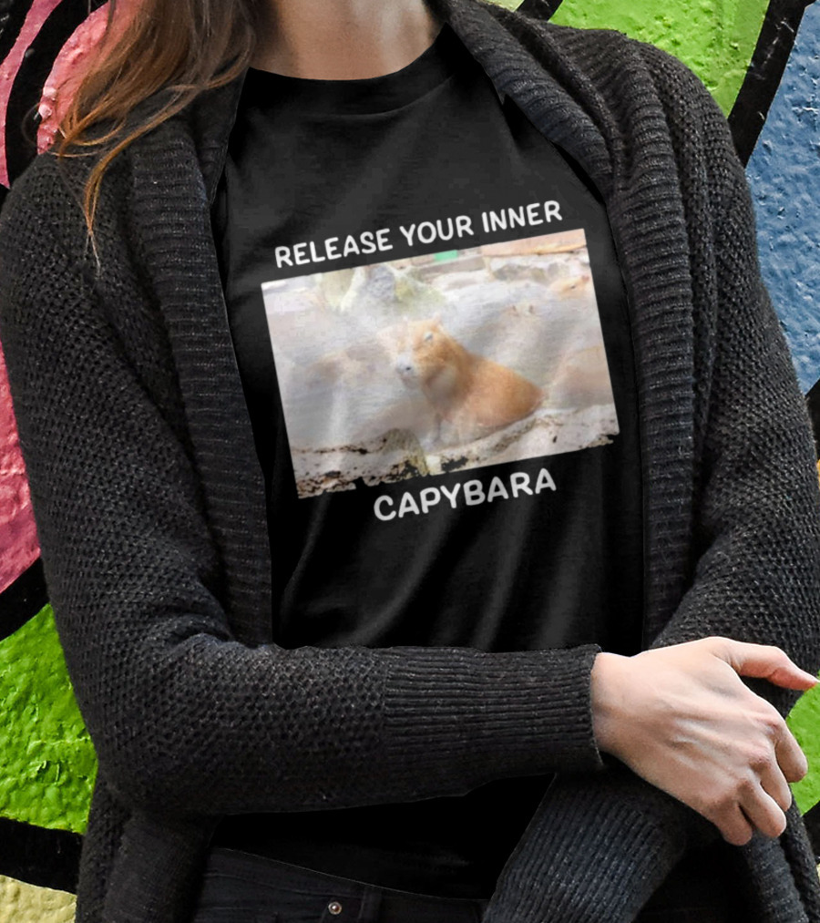 Gaijin Mommy Relaxation Vibes Release Your Inner Capybara Hot Springs T-Shirt